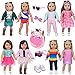 Ebuddy Doll Clothes  Accessories  8 Sets Outfit with Shoes Backpack Glasses Camera Pad for 18 Inch Girl Dolls - Image 4