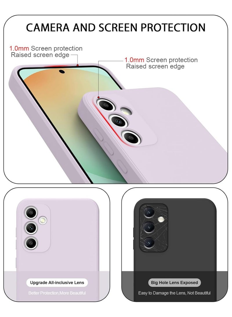 Phone Case for Samsung Galaxy S24 FE 5G Case Silicone with Soft Microfiber Lining Slim Cover Purple - Image 3