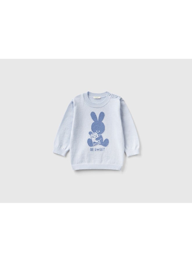 UNITED COLORS OF BENETTON Warm Cotton Sweater With Inlay - Image 1