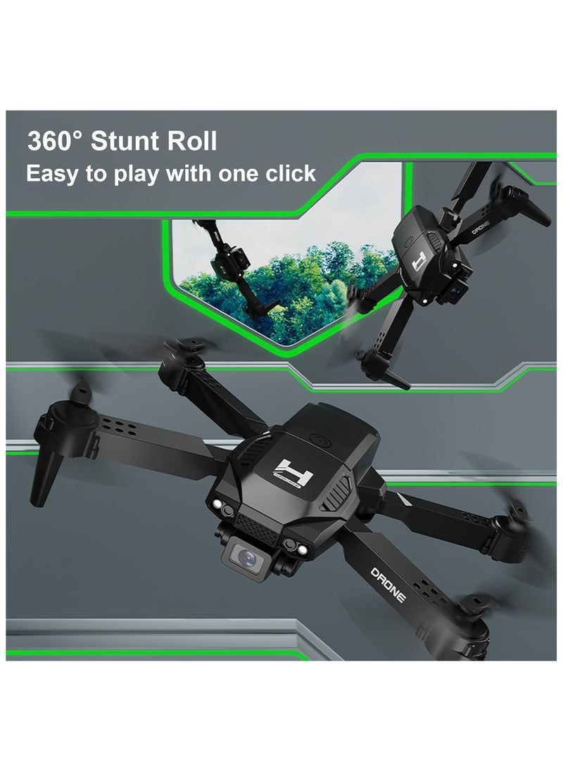 lekikpo - Mini Drone with Camera for Adults Beginner Kids, 1080P WiFi FPV, Foldable, 2 Batteries, One-Click Take Off/Landing, Altitude Hold Black - Image 1