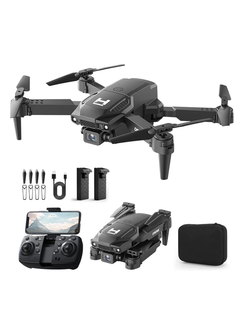 lekikpo - Mini Drone with Camera for Adults Beginner Kids, 1080P WiFi FPV, Foldable, 2 Batteries, One-Click Take Off/Landing, Altitude Hold Black - Image 1