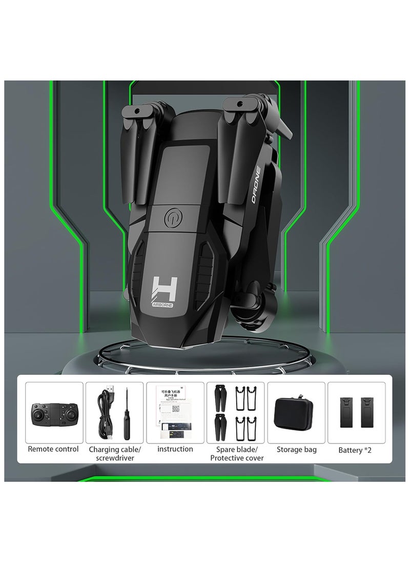 lekikpo - Mini Drone with Camera for Adults Beginner Kids, 1080P WiFi FPV, Foldable, 2 Batteries, One-Click Take Off/Landing, Altitude Hold Black - Image 1