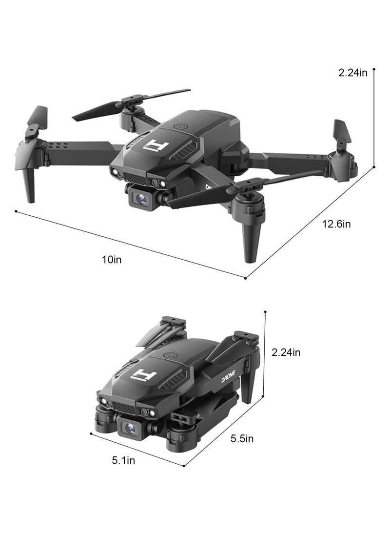 lekikpo - Mini Drone with Camera for Adults Beginner Kids, 1080P WiFi FPV, Foldable, 2 Batteries, One-Click Take Off/Landing, Altitude Hold Black - Image 1