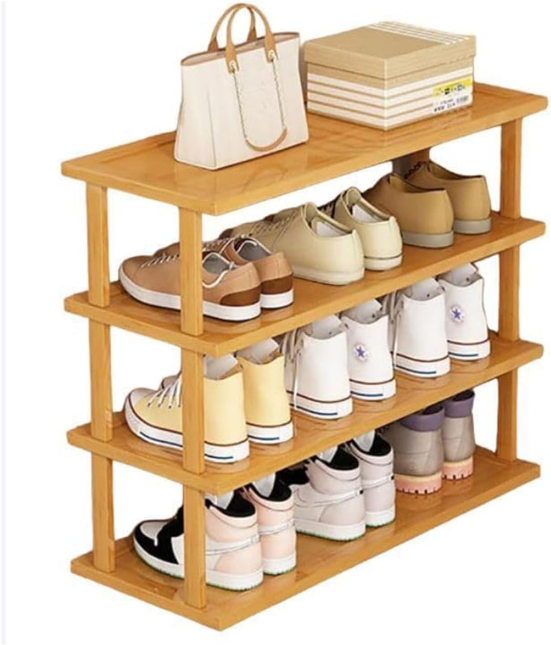 LINGWEI 4,5,6-Tier Bamboo Shoe Rack Organizer, 100% Natural Bamboo, Multi-Size Entryway Shoe Shelf for Home, Hallway & Closet – Space-Saving Durable Storage Stand (4-Floor) - Image 3