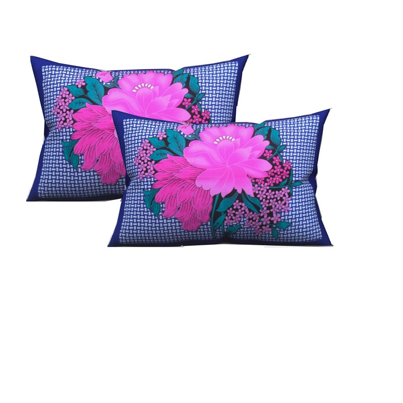 Urban Magic® 104 TC Cotton Floral Printed Pillow Covers (Pack of 2, 44 cm*66 cm, Multicolor) - Image 1