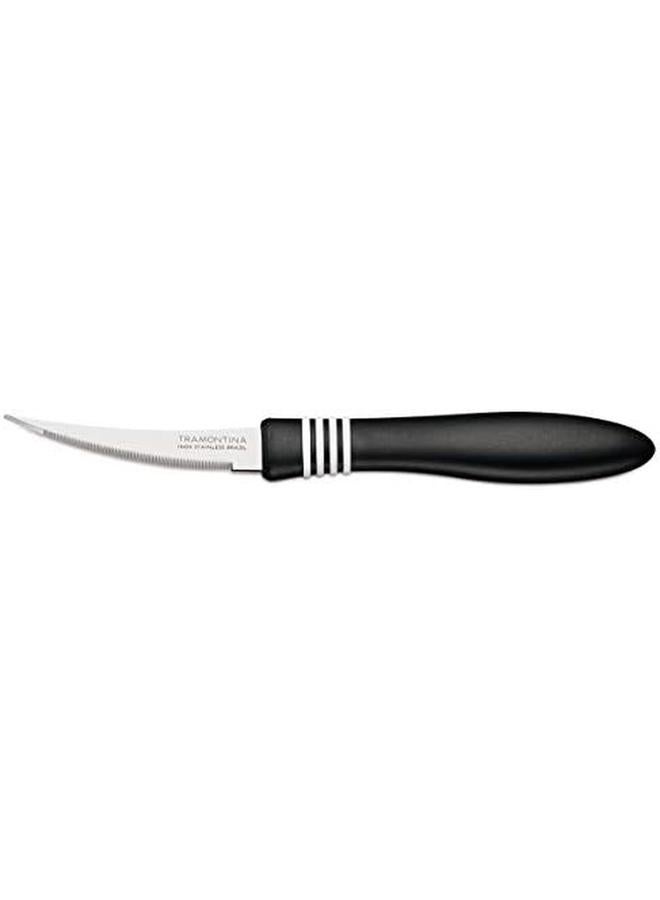 TRAMONTINA Cor And Cor 2 Pieces Tomato Knife Set With Stainless Steel Blade And Black Polypropylene Handle  - Image 2