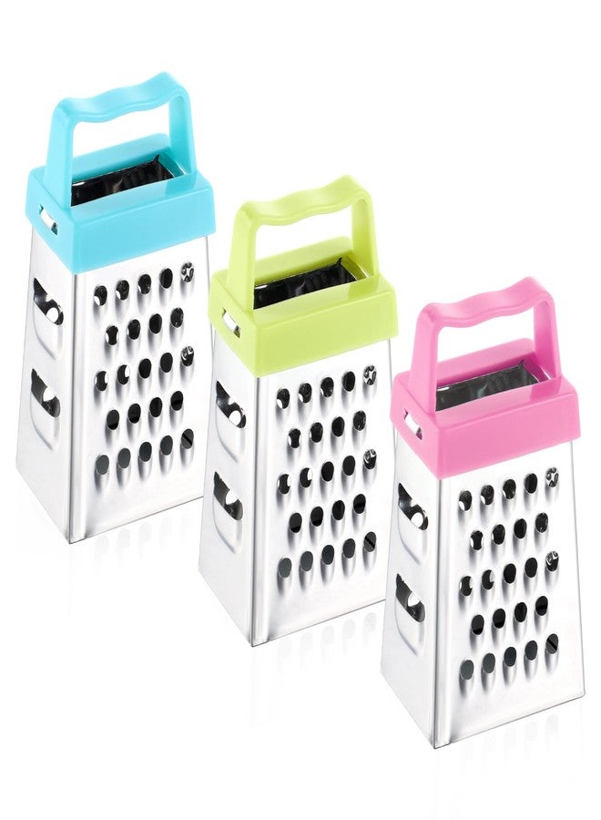 AOZUO 3Pcs Mini Grater, Small Cheese Grater Stainless Steel Box Grater with Handle Efficient Kitchen Gadget for Grating Garlic Nutmeg Chocolate Parmesan Dishwasher Safe,1.02x1.45in - Image 1
