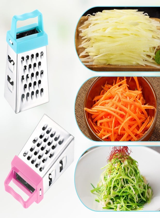 AOZUO 3Pcs Mini Grater, Small Cheese Grater Stainless Steel Box Grater with Handle Efficient Kitchen Gadget for Grating Garlic Nutmeg Chocolate Parmesan Dishwasher Safe,1.02x1.45in - Image 2