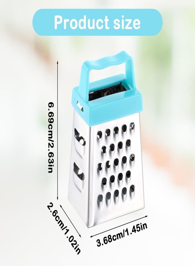 AOZUO 3Pcs Mini Grater, Small Cheese Grater Stainless Steel Box Grater with Handle Efficient Kitchen Gadget for Grating Garlic Nutmeg Chocolate Parmesan Dishwasher Safe,1.02x1.45in - Image 3