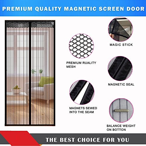 cakuuma Magnetic Screen Door Easy Install Screen Door Magnetic Door Screen Pet Friendly Sliding Door Screen Door Mesh Door Screen Net for Doors Screen for Door (Polyester Screen Door 38"x83") - Image 2