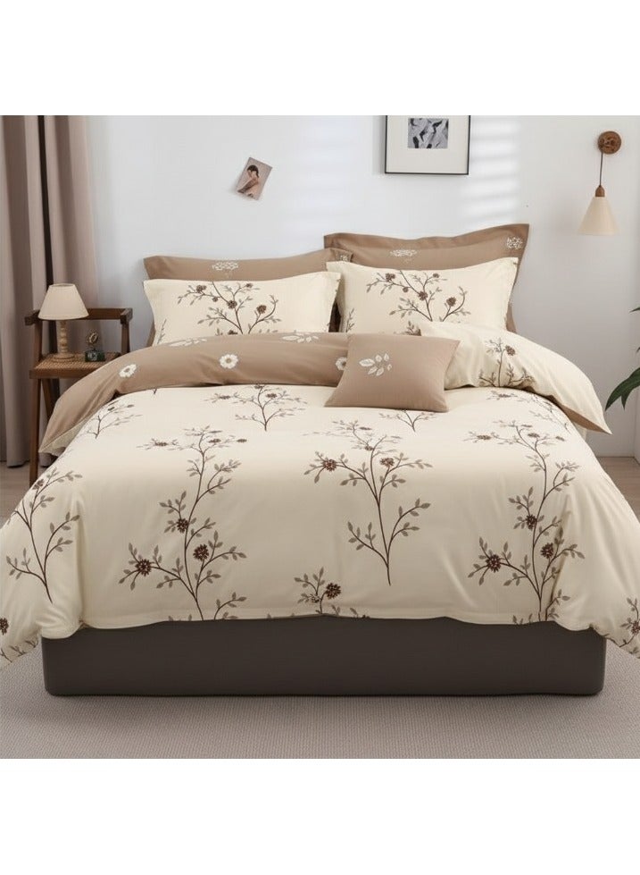 AL RAID King Size Bed Sheet Set – 6 PCS Bedding Set Includes Duvet Cover with Zipper Closure 220x240 cm, Fitted Sheet 200x200+25 cm and 4 Pillow Cases 50x75 cm – Easy Care Bed Sheet Set - Image 1