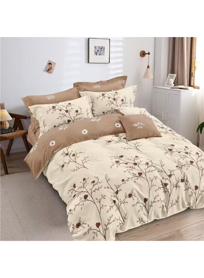 AL RAID King Size Bed Sheet Set – 6 PCS Bedding Set Includes Duvet Cover with Zipper Closure 220x240 cm, Fitted Sheet 200x200+25 cm and 4 Pillow Cases 50x75 cm – Easy Care Bed Sheet Set - Image 2