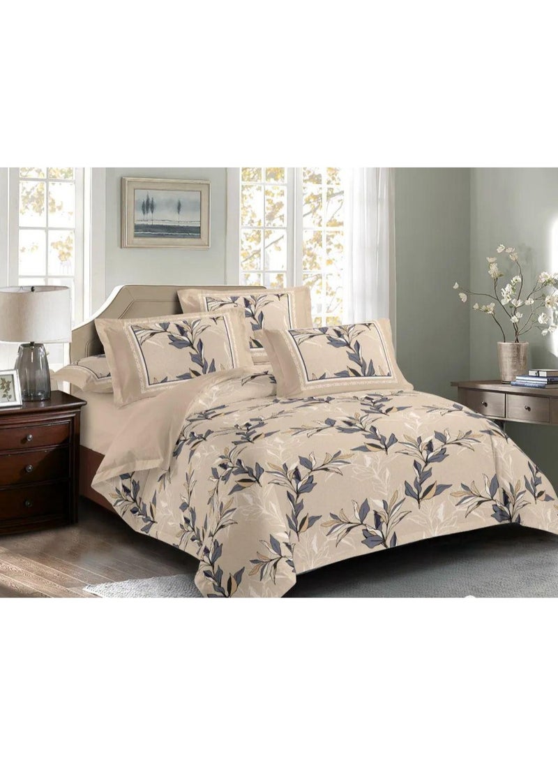 AL RAID King Size Bed Sheet Set – 6 PCS Bedding Set Includes Duvet Cover with Zipper Closure 220x240 cm, Fitted Sheet 200x200+25 cm and 4 Pillow Cases 50x75 cm – Easy Care Bed Sheet Set 