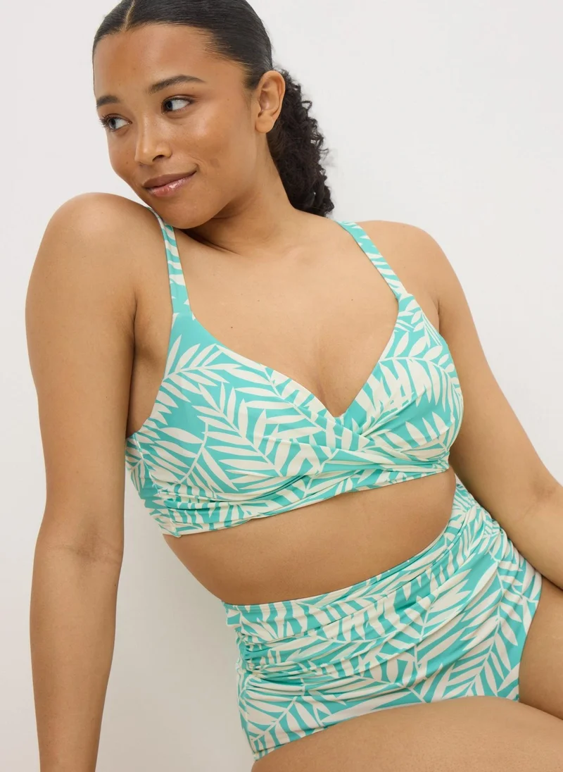 Matalan DD+ Blue Leaf Bikini Top