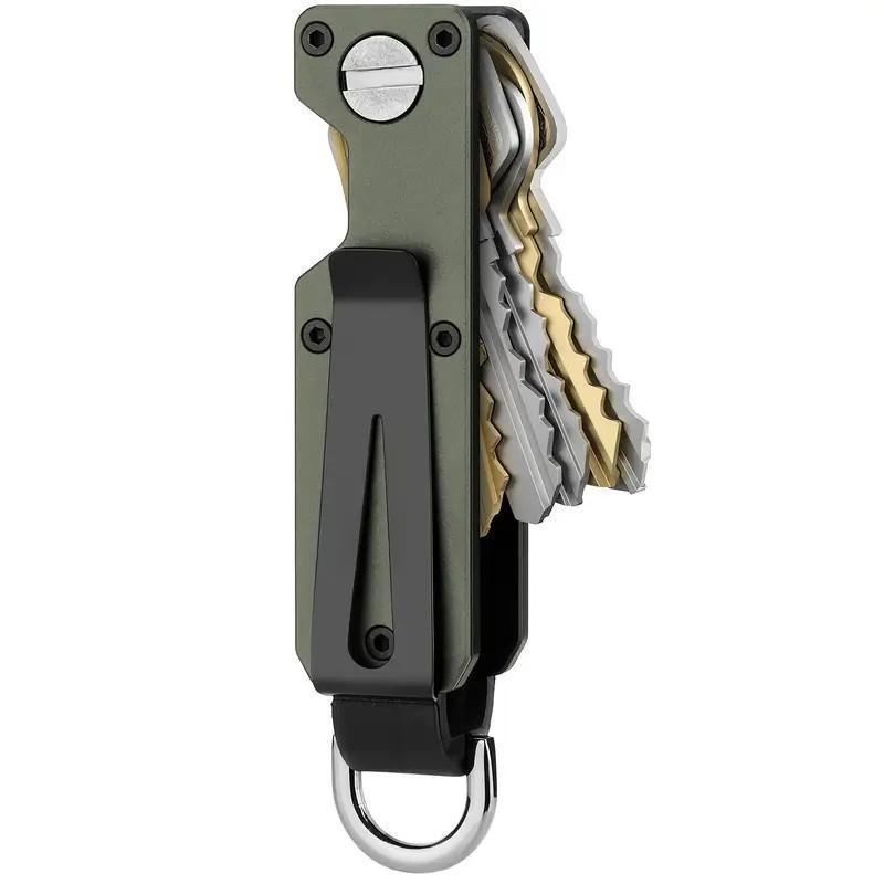 Carbon Fiber Alloy Keychain 5-Key Tangle-Free Compact Key Holder - Ultra-Light 52g Durable Design for Unisex Adults - Image 1