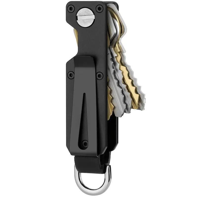 Carbon Fiber Alloy Keychain 5-Key Tangle-Free Compact Key Holder - Ultra-Light 52g Durable Design for Unisex Adults - Image 2