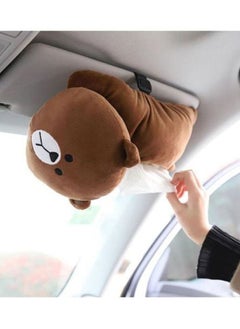 Generic Cartoon Car Tissue Holder Hanging Plush Car Decoration Bear Shape Smooth Out Paper Is Suitable for Most Paper Towels on The Market Seat Back Draw Tissue Box  - Image 2