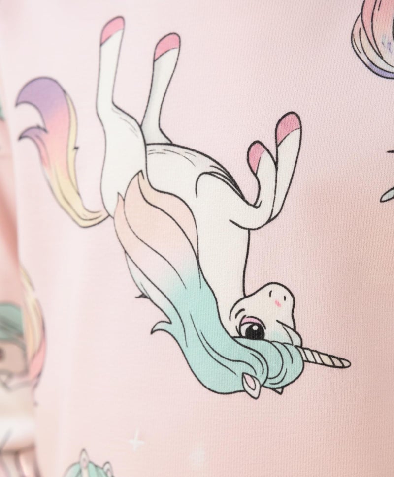 ANTHRILO Summer Pyjama Set for Girls | 100% Cotton, Skin Friendly Fabric | Pyjama Set for Girls | Casual Wear | Unicorn Star Long Sleeve Pyjama Set - Pink 10-12 Years - Image 5
