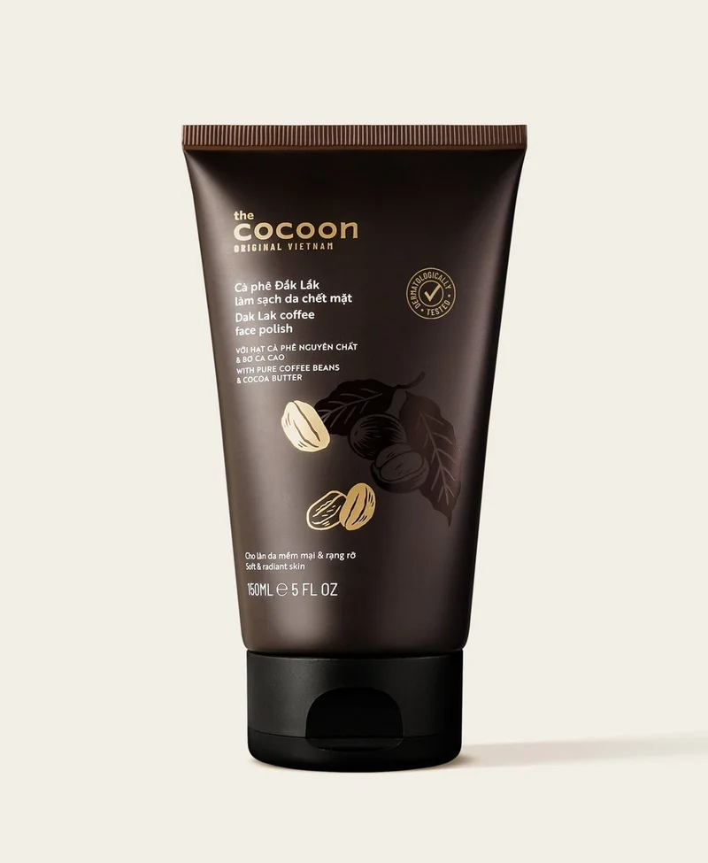Dak Lak Coffee Face Scrub & Face Polish 150ml. Natural Coffee Face Exfoliator for Glowing Skin | Deep Pore Cleansing Facial Scrub with Cocoa Butter, Shea Butter & Vitamin E | Brightening Coffee Face Exfoliating Scrub
