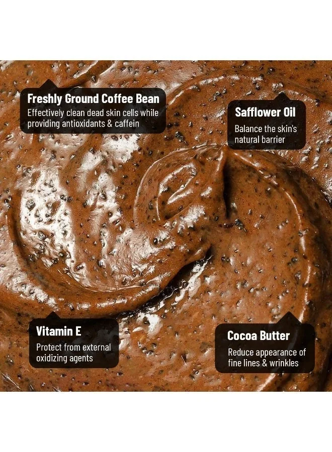 The Cocoon Original Vietnam  Dak Lak Coffee Face Scrub & Face Polish 150ml. Natural Coffee Face Exfoliator for Glowing Skin | Deep Pore Cleansing Facial Scrub with Cocoa Butter, Shea Butter & Vitamin E | Brightening Coffee Face Exfoliating Scrub  | Best Price UAE