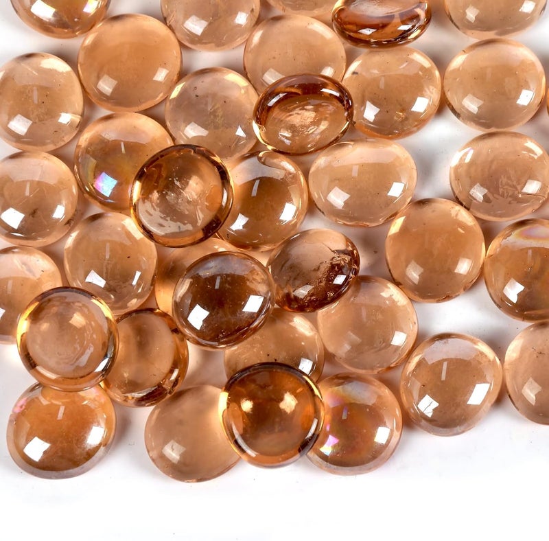 MBKHFLL Glass Marbles, Mini Flat Glass Beads~100 PCS for Vase Fillers, Floral Bottom Mancala Gems Pebbles Fish Tank Rocks for Table Aquarium,Home Decor Art Craft Supplies (Pink, 0.5 LB) - Image 1