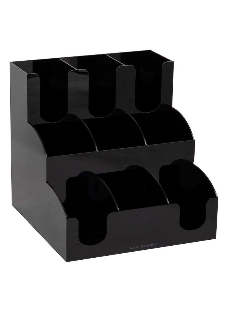 TPGP 9 Compartment 3 Layer Organizer, 36 x 36 x 36.5, Black - Image 3
