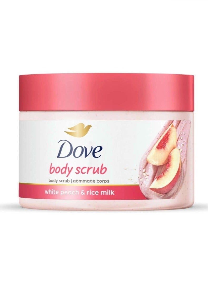 Dove body scrub white peach & crushed rice 298gm - Image 1
