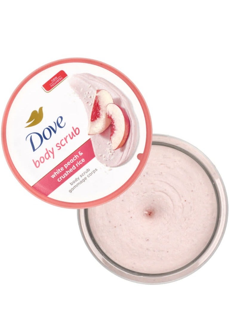 Dove body scrub white peach & crushed rice 298gm - Image 2
