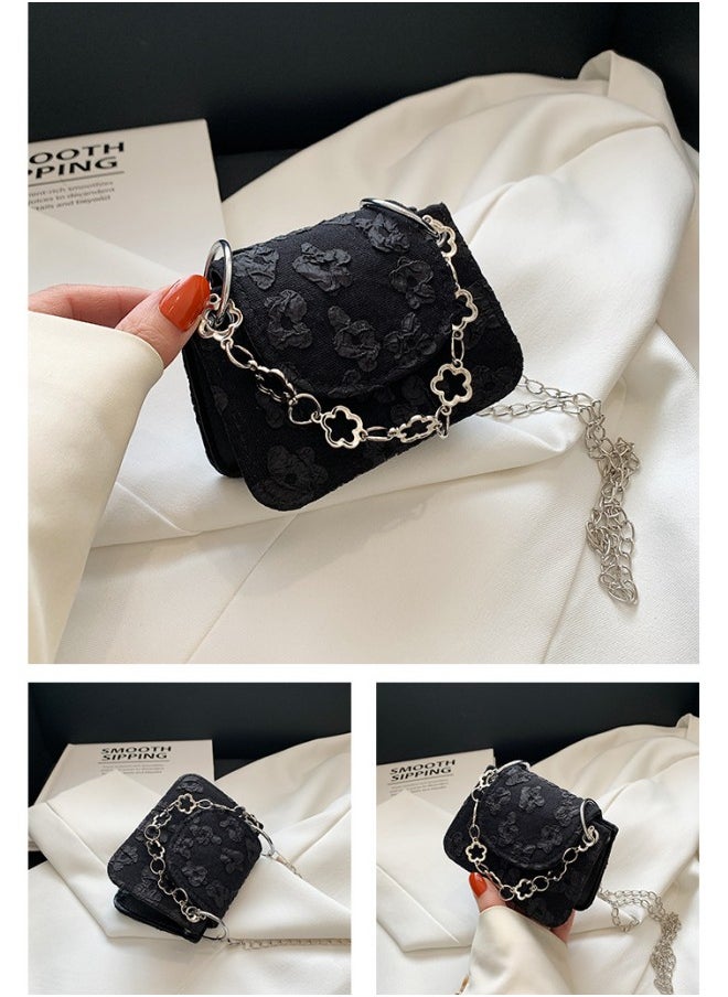 WAOKN Women's Trendy Shoulder Bag, Ladies Mini Chain Tote Bag Handbag Clutch Bag, PU Leather Flap Crossbody Bag Sling Bag Side Bag, Small Square Bag for College Students and Teenagers  - Image 4