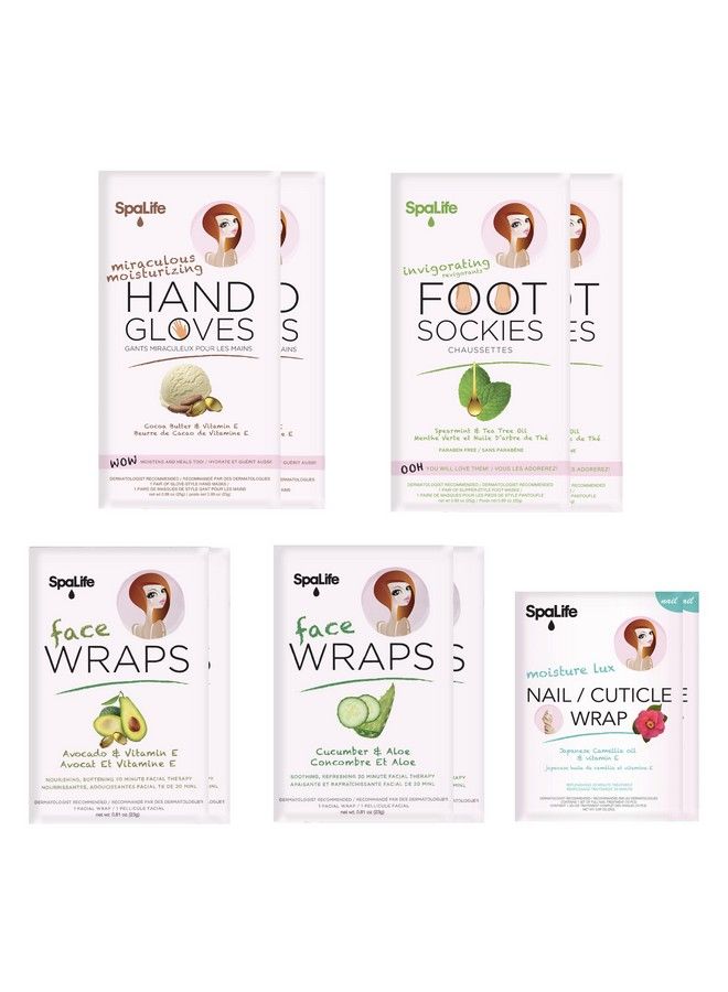 SpaLife Pink Hand Foot Nail & Face 10 Piece Spa Set - Image 1