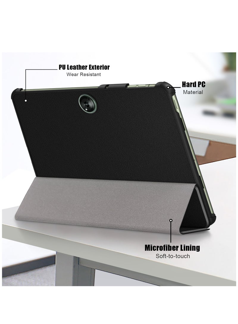 Case For OnePlus Pad Go Multi-Viewing Angles All New PU Leather Smart Cover with Auto Sleep Wake Feature Slim Flip Shell Case For OnePlus Pad Go/Oppo Pad Air2 (Black)  - Image 3