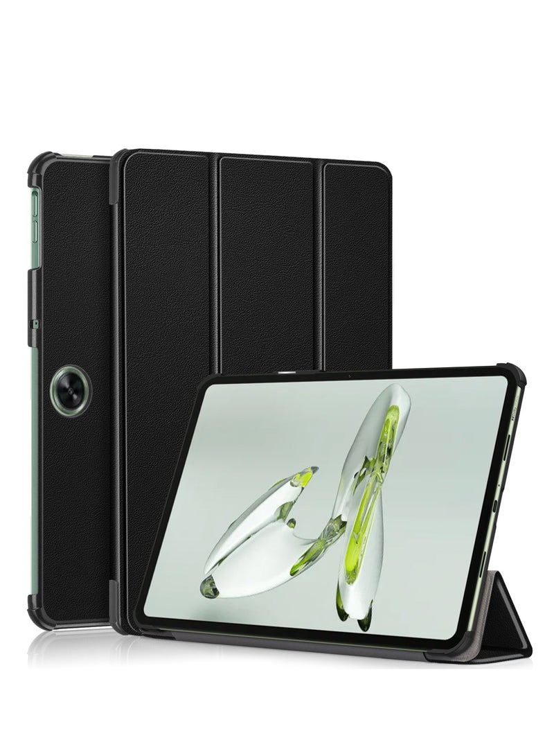 Case For OnePlus Pad Go Multi-Viewing Angles All New PU Leather Smart Cover with Auto Sleep Wake Feature Slim Flip Shell Case For OnePlus Pad Go/Oppo Pad Air2 (Black)  - Image 1
