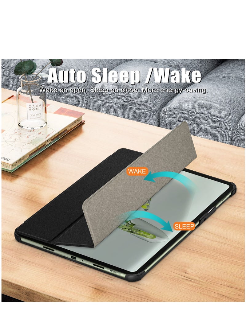 Case For OnePlus Pad Go Multi-Viewing Angles All New PU Leather Smart Cover with Auto Sleep Wake Feature Slim Flip Shell Case For OnePlus Pad Go/Oppo Pad Air2 (Black)  - Image 4