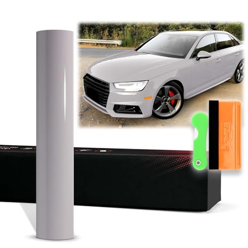 EZAUTO WRAP 12"x60" (1FTx5FT) PPF Paint Protection Film Gloss Storm Gray Self Healing Auto Bra Vinyl Wrap Invisible Scratches Shield Sheet DIY with Tool Kit - Image 1