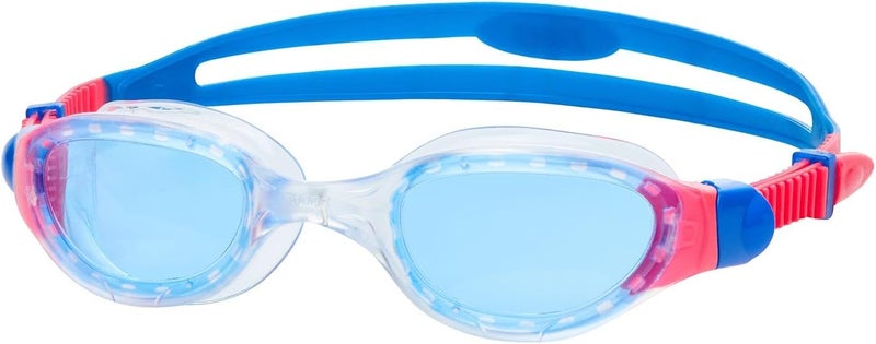 Zoggs Junior Phantom 2.0 Anti-Fog UV Protection Swimming Goggles for Kids, Clear/Blue - Tinted Blue Lens - Image 1