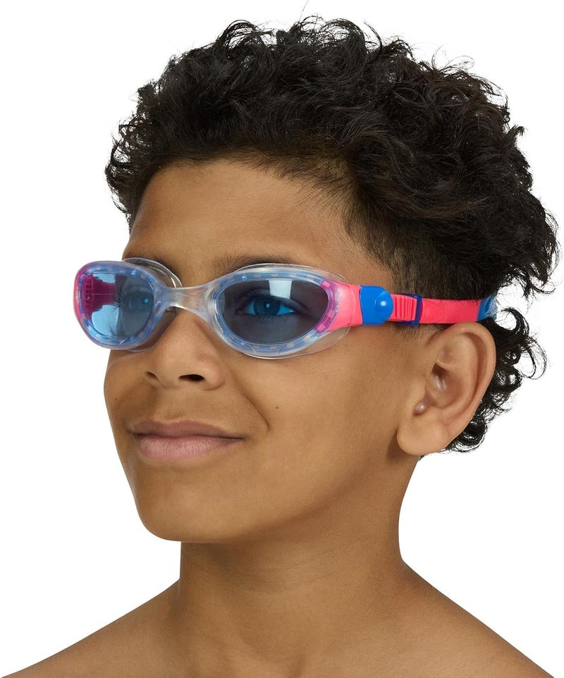 Zoggs Junior Phantom 2.0 Anti-Fog UV Protection Swimming Goggles for Kids, Clear/Blue - Tinted Blue Lens - Image 4