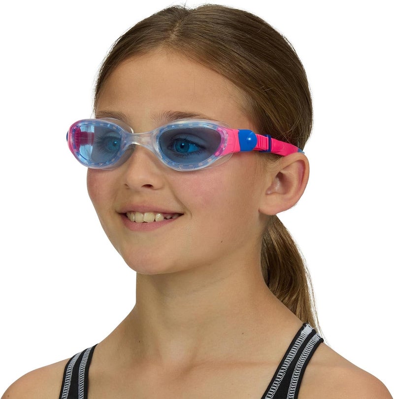 Zoggs Junior Phantom 2.0 Anti-Fog UV Protection Swimming Goggles for Kids, Clear/Blue - Tinted Blue Lens - Image 2