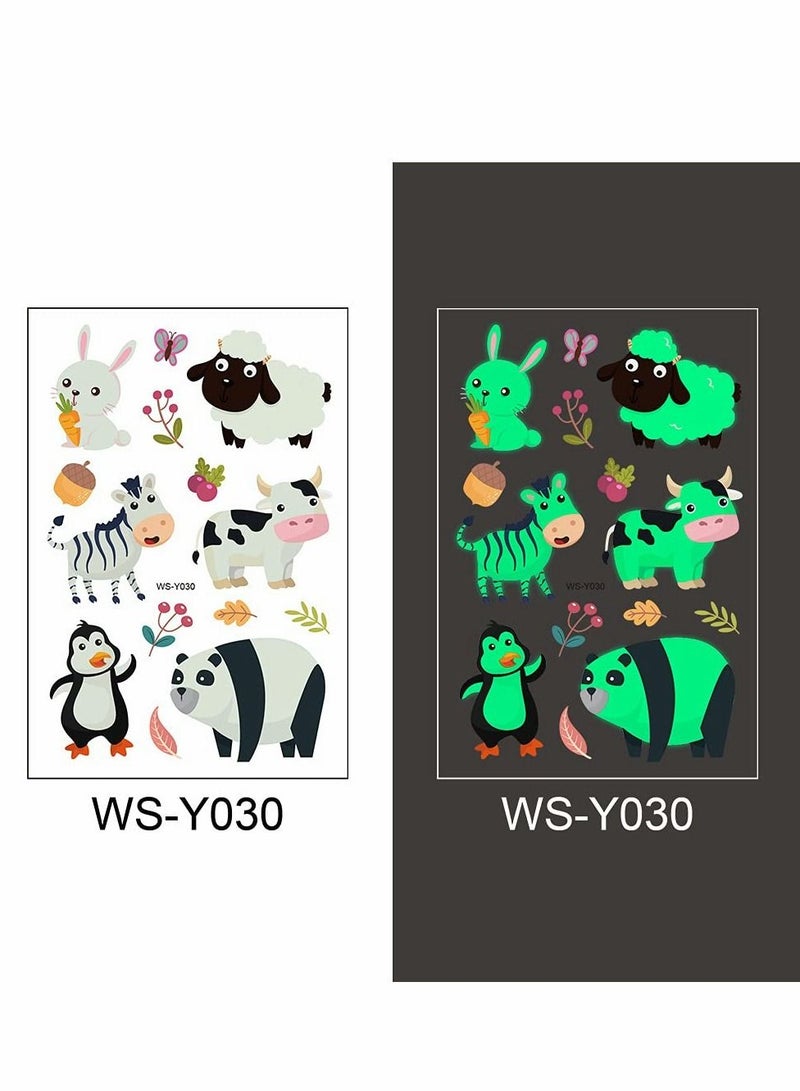 Suntown Glow Temporary Tattoos for Kids Waterproof Luminous Tattoo Sticker Glow Mixed Style Cartoon Tattoo Waterproof, Fake Tattoo Stickers Party Supplies Gifts for Boys and Girls, 10 Sheets (Animal) - Image 3