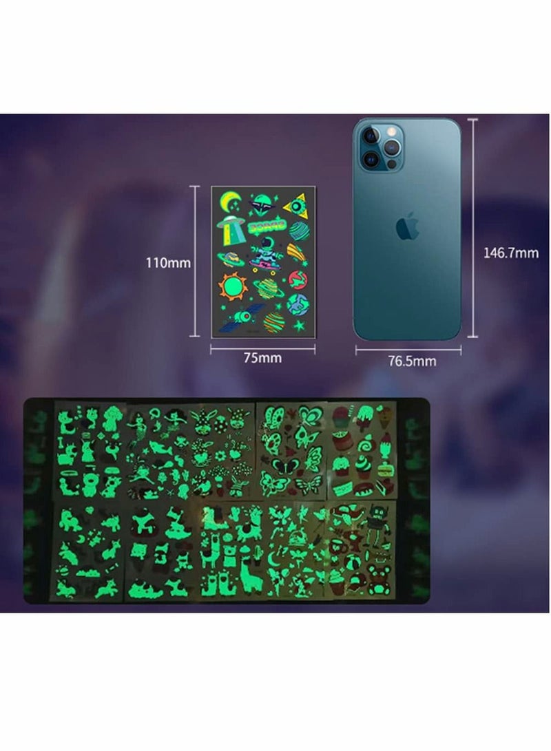 Suntown Glow Temporary Tattoos for Kids Waterproof Luminous Tattoo Sticker Glow Mixed Style Cartoon Tattoo Waterproof, Fake Tattoo Stickers Party Supplies Gifts for Boys and Girls, 10 Sheets (Animal) - Image 4