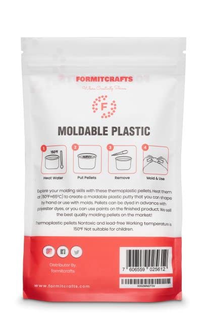 Formit Crafts Thermoplastic Beads -8 oz. Polymorph Plastic Pellets(Made in Spain) - Reusable Moldable Plastic Beads - Melting Plastic Pellets for Modeling, DIY Craft - Image 2