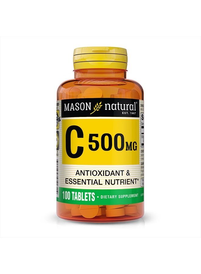 Mason Natural Vitamin C 500 mg - Supports Healthy Immune System, Antioxidant and Essential Nutrient, 100 Tablets - Image 1