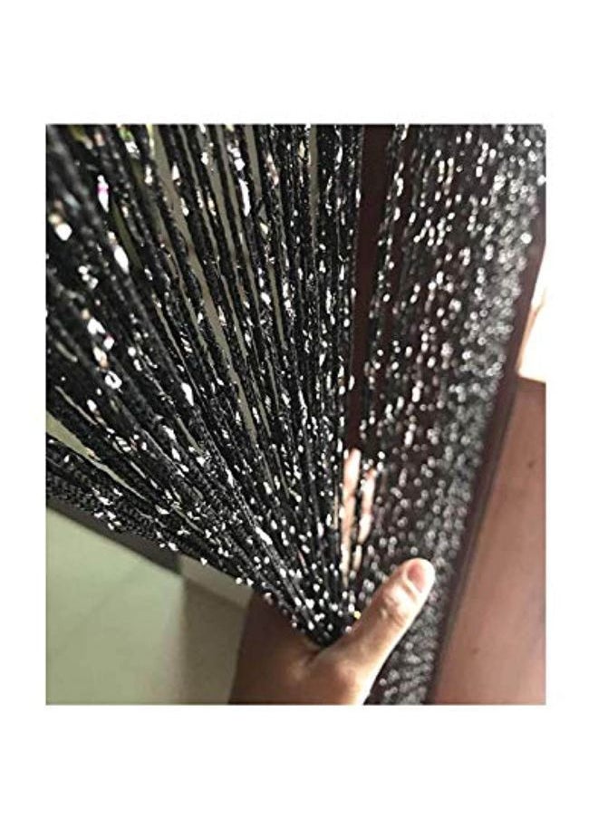 Door String Curtain Black 37x76inch