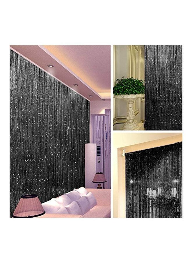 Door String Curtain Black 37x76inch