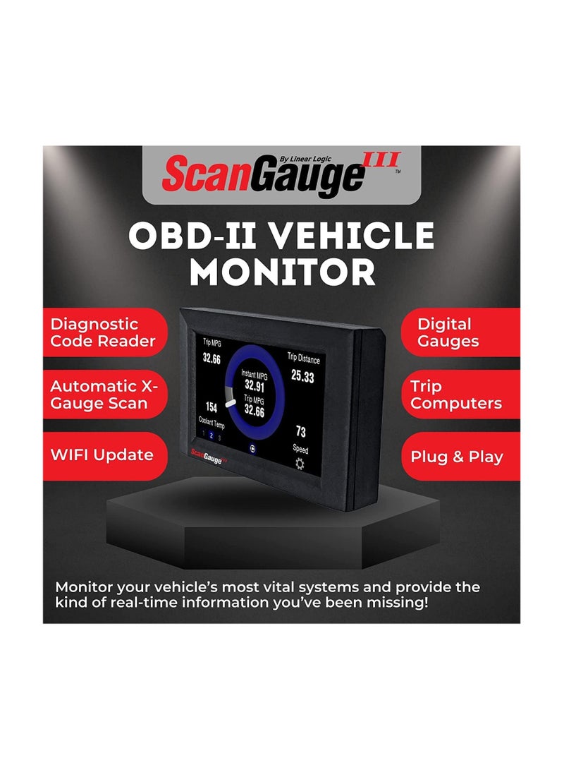 سكان جاوج سكان غيج 3 – عداد رقمي للسيارة OBD2 – مراقب بيانات OBDII – كمبيوتر الرحلات – أداة فحص محرك السيارة OBD - Image 4