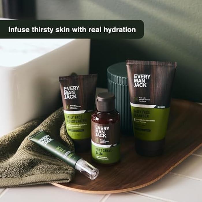 Every Man Jack Daily Face Wash & Moisturizer Bundle for Men – Hydrating Skincare Routine with Hyaluronic Acid, Niacinamide & Aloe - Image 4