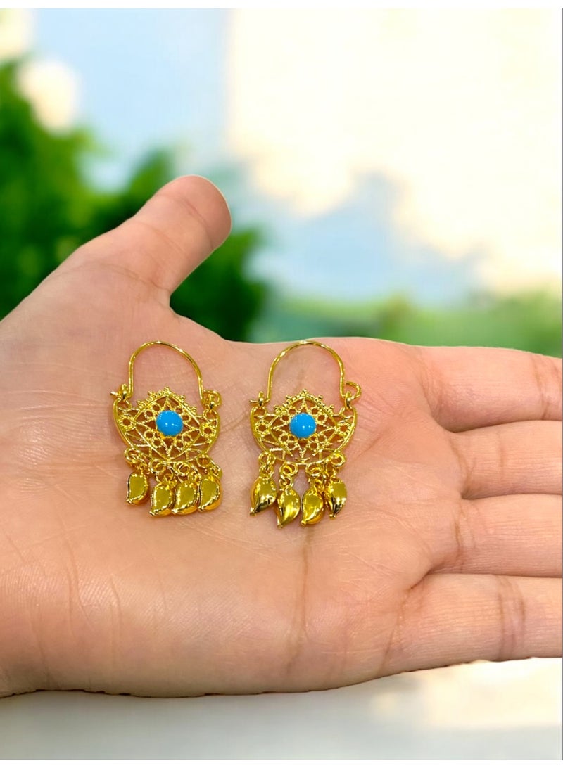 GOLDMAX Elegant 21k Gold Plated Earrings For Women - Image 4