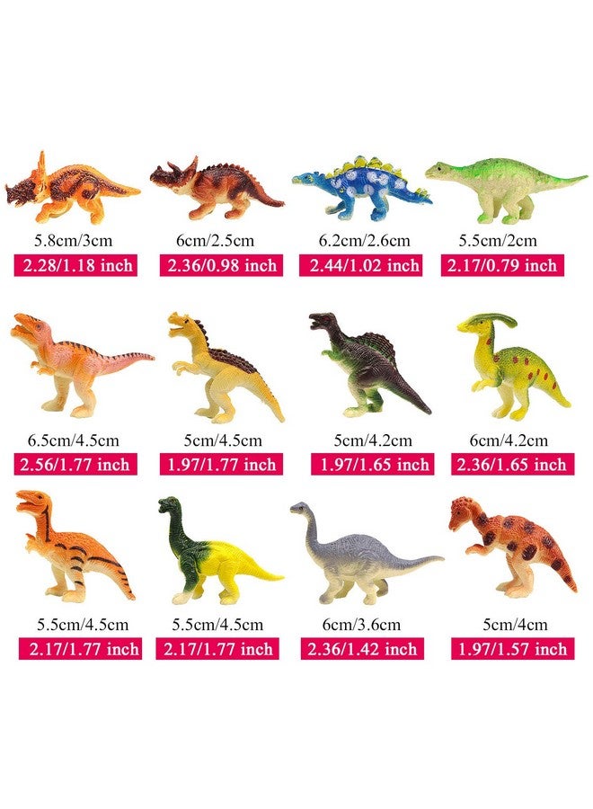 HAPTIME HAPTIME Plastic Assorted Mini Dinosaur Figures, Little Dinosaur Figurine, Small Dino Toy 1.5 inch - 3 inch, Great for Dino Cake Topper, Easter Eggs Filler, Pack of 12  - Image 4
