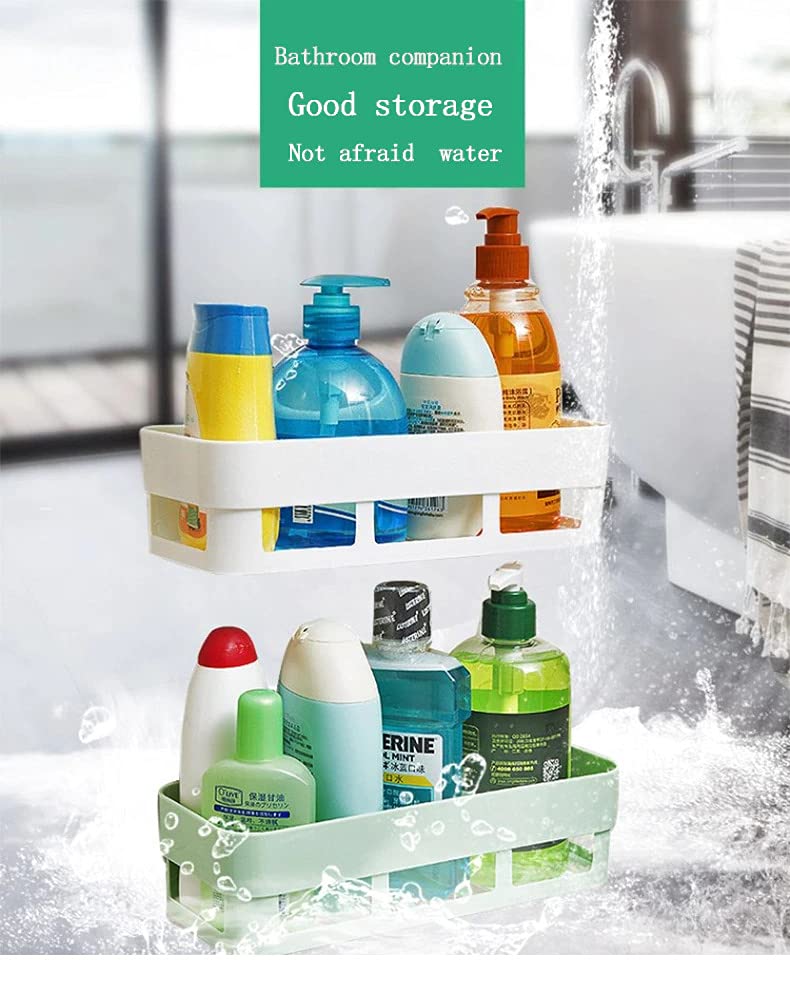 SHOPITECH 4 Pc Bathroom Set Round Corner Kitchen Bathroom Shelf SelfAdhesive Sticker Hooks Multipurpose Bathroom Storage Rack Box Strong Shower Rack Shelf - Image 3