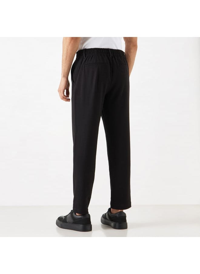 Iconic Iconic Solid Regular Fit Flexi Waist Trousers  - Image 3