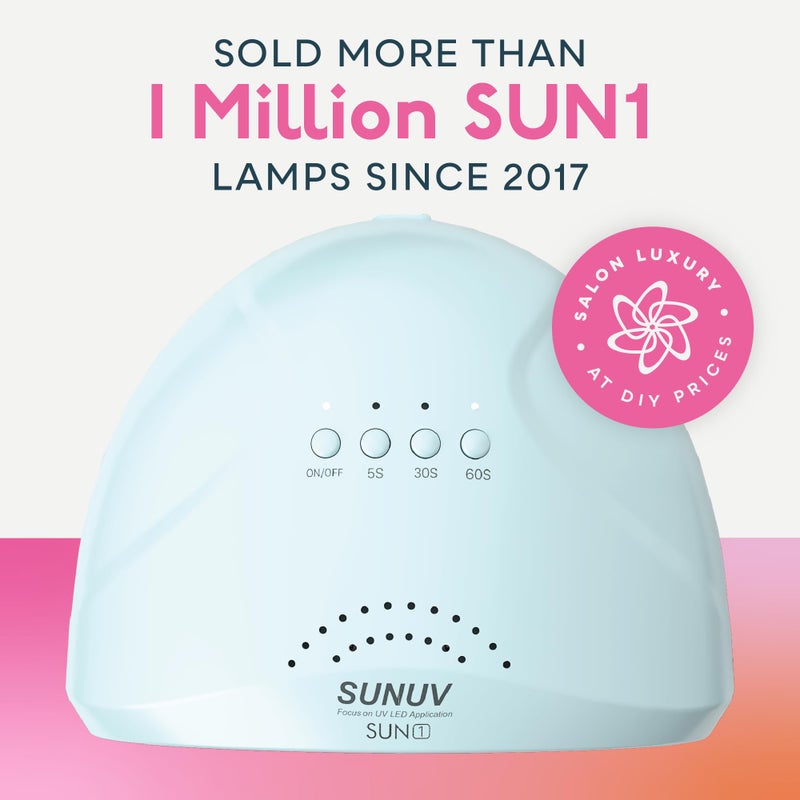 SUNUV مجفف أظافر SUNUV، ضوء UV لطلاء الأظافر الجل، مصباح UV LED احترافي مع 3 إعدادات مؤقت، أدوات فنية، مستشعر تلقائي SUNone أزرق - Image 2